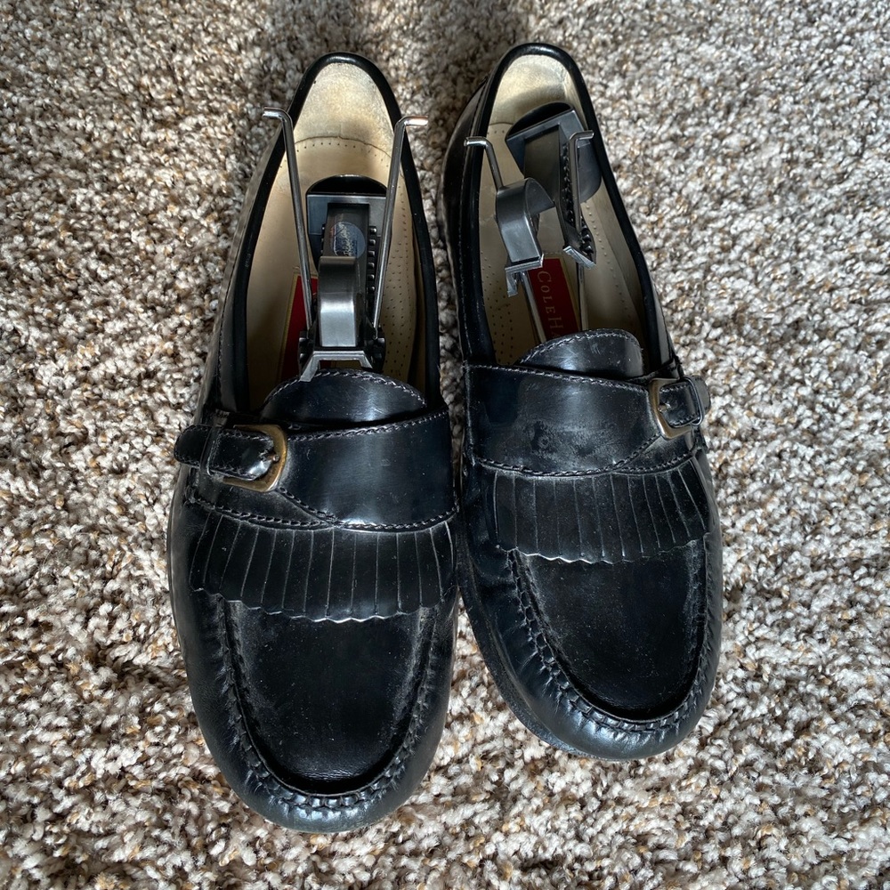 Black slip on men’s dress shoes